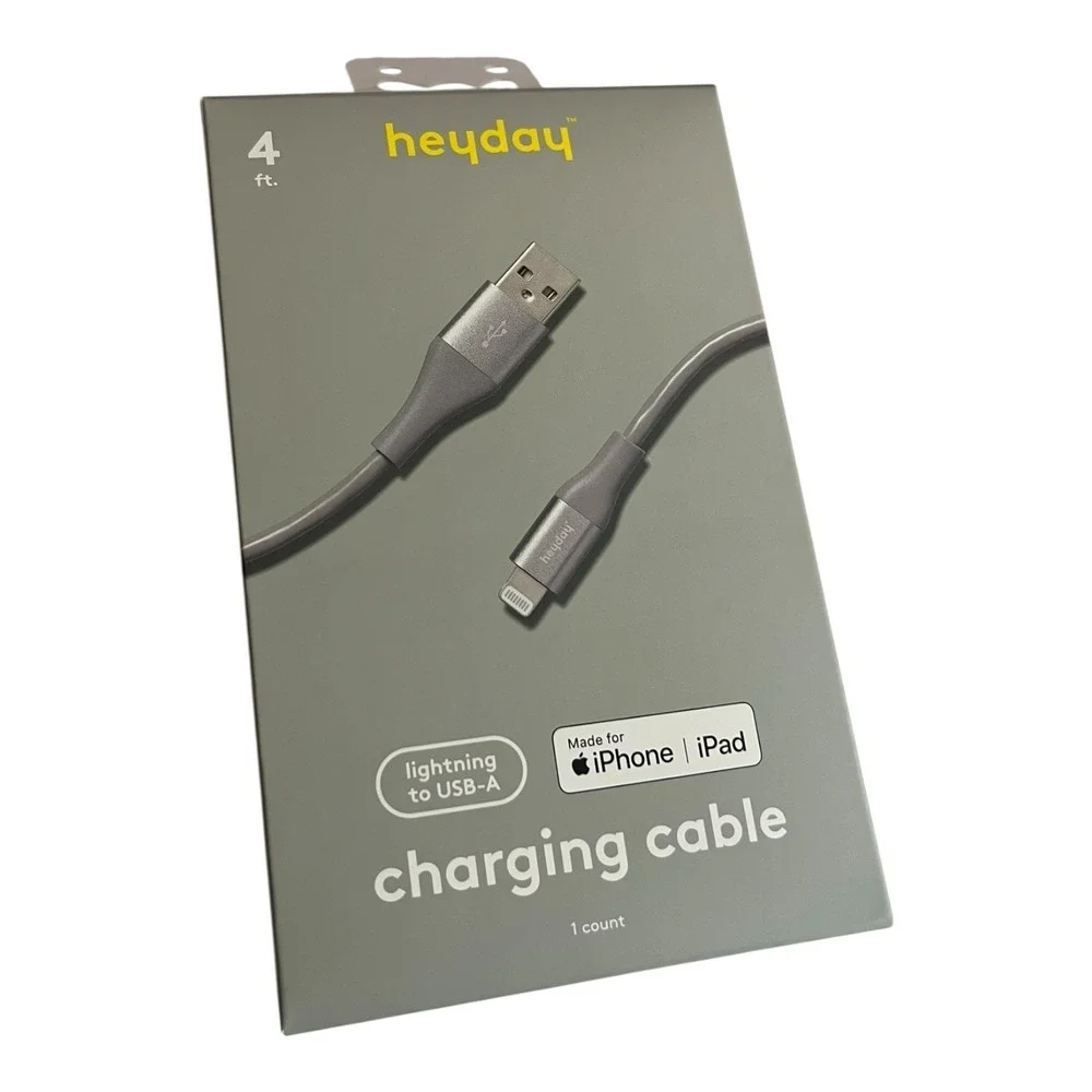 NIB Sealed Set of 4 Heyday 4 Ft Fast Charge USB-A Charging Cable iPhone & IPad